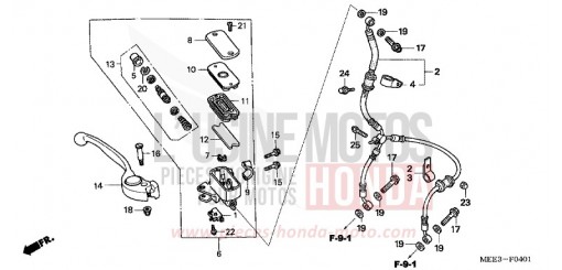 MAITRE-CYLINDRE FREIN AV. (CBR600RR5/6) CBR600RR5 de 2005